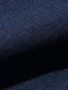 Manfinity Bizformal Men's Solid Color Casual Pants With Belt Loops And Pockets, Minimalist And Versatile, Formal - Navy Blue - View 9