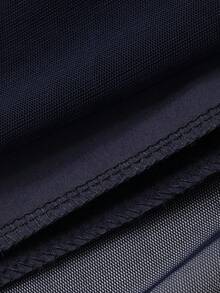 DAZY 女士优雅网纱拼接不对称中长连衣裙，夏季婚礼宾客礼服 - 藏蓝色 - 查看 9