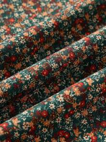 SHEIN VCAY 大码女式休闲节日花卉拼布连衣裙，女式大码夏季服装，女式乡村服装，狂欢节服装，大码女式夏季服装，沙滩裙太阳裙，波西米亚风度假服装 - 藏蓝色 - 查看 8