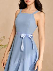 Đầm chiffon màu xám chất lượng cao, phù hợp cho các cô gái tuổi teen. Trang phục đẹp cho buổi chụp ảnh ngoài trời, đầm mùa hè cho các thiếu nữ. - Xám - Xem 6