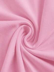 SHEIN EZwear 加大码黑色粉色紧身短袖连体衣两件套，夏季 - 粉色 - 查看 5