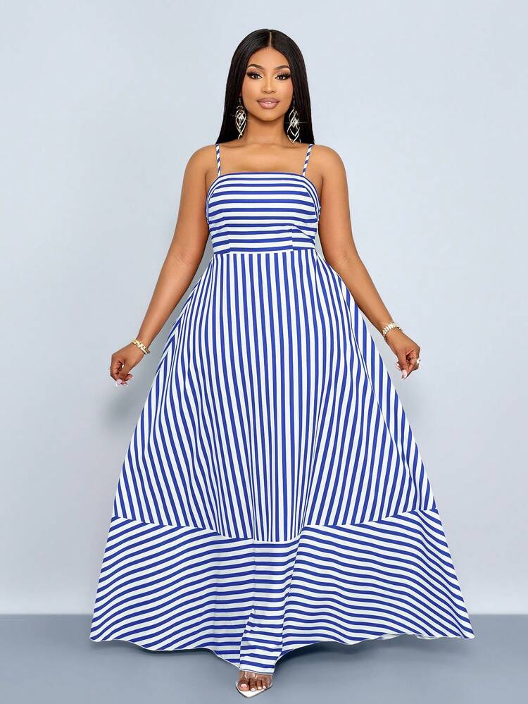 blue white striped maxi dress Umgee Striped Maxi Dress Royal Blue RESTOCK