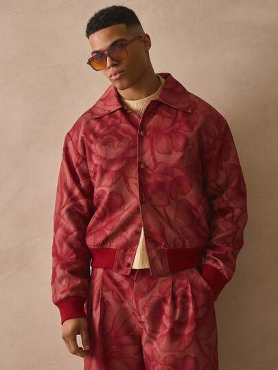 Musero Oversized Collared Smart Style All Over Paisley Print Jacket Elasticated Waistband Spring Summer Essentials