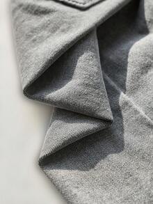 RONVEXI Pantalones cortos vaqueros azul claro lavados holgados y casuales para hombre - Gris Claro - Ver 7