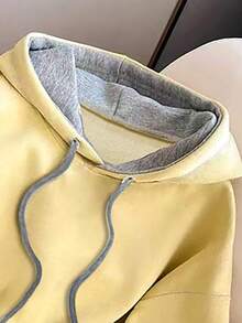 GlowEve Áo nỉ dài tay màu trơn dành cho nữ, kiểu dáng thường ngày, có dây rút. - Nhiều màu - Xem 3