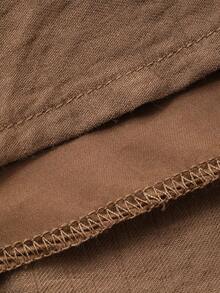 Livesso Đầm slip dáng rộng, tối giản, thắt eo, khoét lỗ, hở lưng, thích hợp cho ngày Valentine, đám cưới, đi chơi, đi biển, đi làm, đầm midi thanh lịch cho nữ. - Màu Khaki - Xem 3