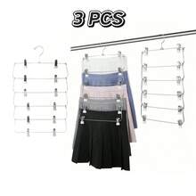 6-Layer Metal Skirt Clip, White, Minimalist & Practical Multi-Function - Black and White - View 14