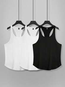 Manfinity Homme Men's Simple Solid Color Casual Tank Top For Summer Tank Tops Sleeveless Tops - Multicolor - View 1