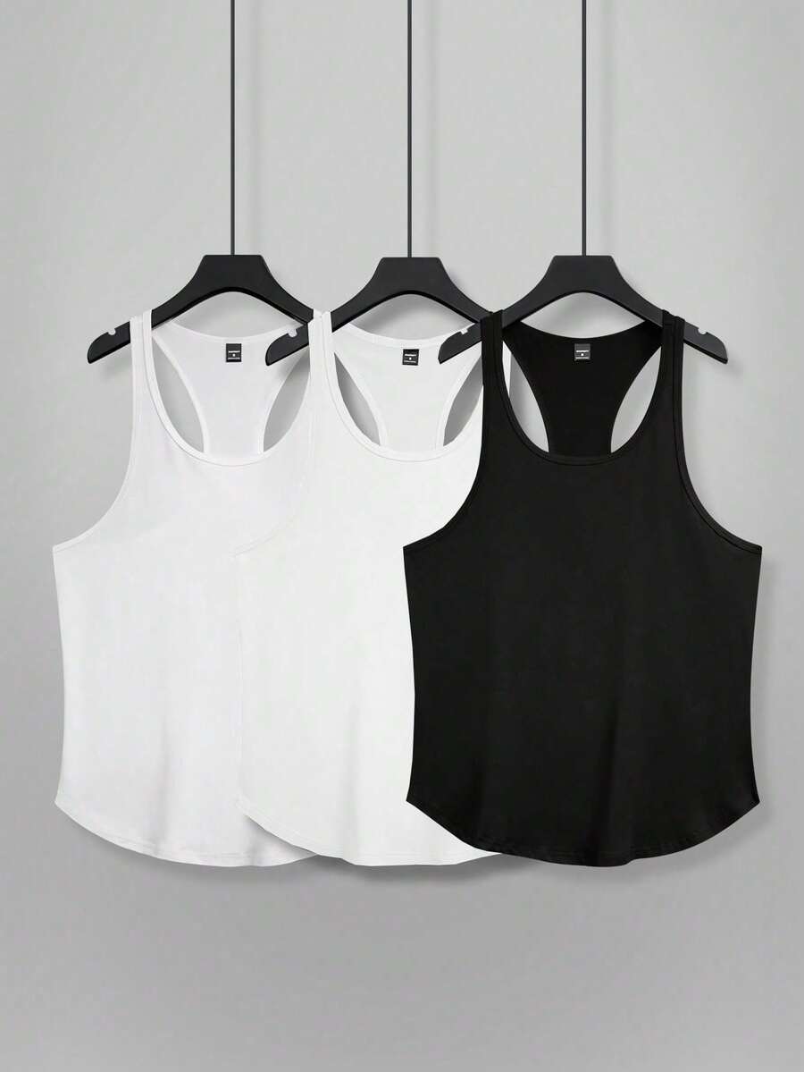 Manfinity Homme Men's Simple Solid Color Casual Tank Top For Summer Tank Tops Sleeveless Tops - Multicolor - View 1