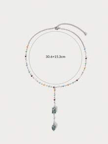 女士链条项链，高级/复古/优雅，18K镀金，性感/复古，适合妈妈/女士/女孩/母亲，夏季/海滩/舞会/派对，多层/宝石/串珠/水晶，吊坠/粗链 - 彩色 - 查看 8