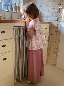 DAZY Young Girl Floral Print Round Neck Cap Sleeve Shirt And Pants Set - Pink - View 8