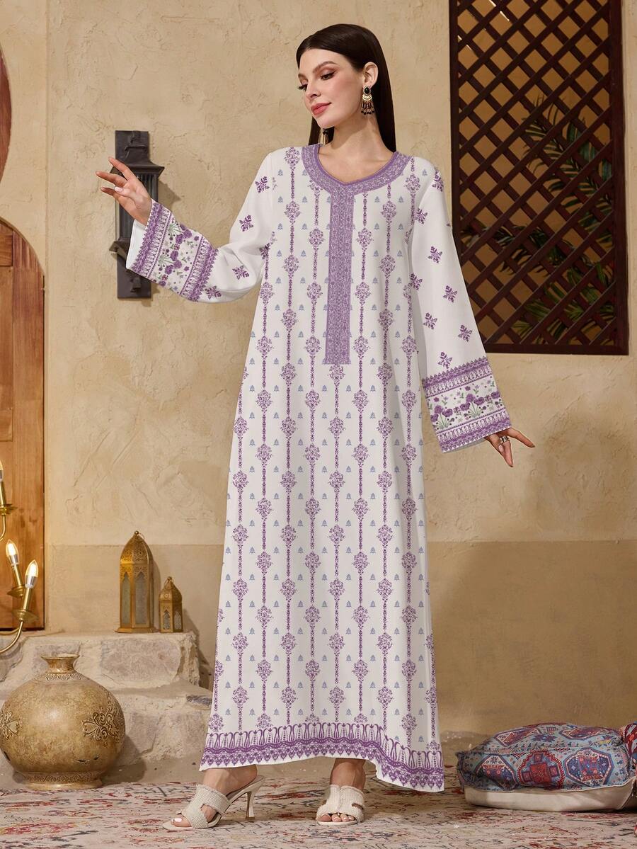 Modelyn 休闲端庄的阿拉伯风格连衣裙 - 彩色 - 查看 1