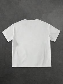 STEELVANCE 男士圆领落肩短袖休闲夏季百搭宽松星形T恤 - 白色 - 查看 5