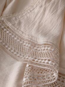 EMERY ROSE Plus Size Women Loose Asymmetrical Hem Lace Patchwork Jacket/Summer/Vacation,Summer Outfits,Spring Jacket,Beach Vacation Outfits For Women,Going Out Tops For Women,Holiday Outfits For Women,Summer Outfits,Spring Outfit, Kimono Cardigan Summer Kimono Sheer Kimono Lace Kimono Boho Kimono Bohemian Clothes For Women Boho Chic Women's Clothing Sheer Cover Up Beach Coverups For Women Cover Up Kimono Sheer Cover Up Cardigan Holiday Outfits For Women Cover Up Outer Wear For Summer Women Women Spring Outfit Women Casual Outfits Beach Coverups For Women Plus Size Bohemian Kimono Wholesale Clothing Women S Western Outfits - Khaki - View 9