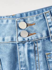 Sweetra Women's Casual Denim Shorts - Blue - View 4