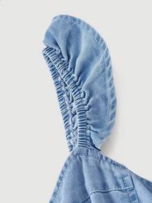 Sweetra Women's Casual Ruffle Sweetheart Neck Denim Dress - Blue - View 3
