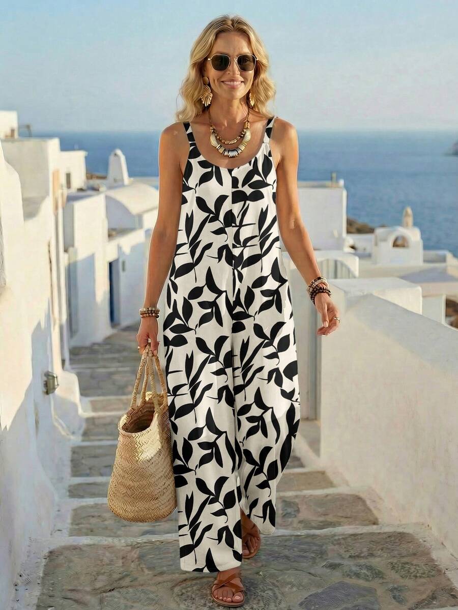 Faunlyn Mono casual minimalista para mujer, versátil para primavera/verano - Multicolor - Ver 1