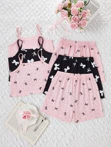 6PCS Tween Girls Pajamas - Multicolor - View 2