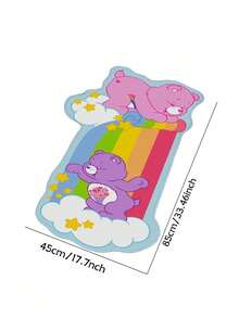 Care Bear X Joivida Thảm trải sàn hình gấu dễ thương cầu vồng, thảm nhà tắm ở cửa phòng tắm, thảm ngủ trưa cho thú cưng, quà tặng cho việc cải tạo nhà mới - Thảm cầu vồng - Xem 11
