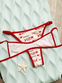 Swim Mod Conjunto de bikini de 2 piezas sexy y de microtamaño para mujer, casual para vacaciones en la playa, nuevo para primavera/verano 2026 - Multicolor - Ver 2