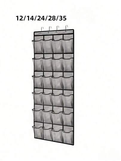 1pc Mesh Bag Shoe Storage Rack, Multi-Grids Hanging Back Shoe Storage Door Bag, Space Saving Storage Bag Sundry Storage Bag, Fabric Wardrobe Sundry Shoe Storage Bag For Small Business Owners/Stores/Retailers/Home/Travel(Black,Gray,White)