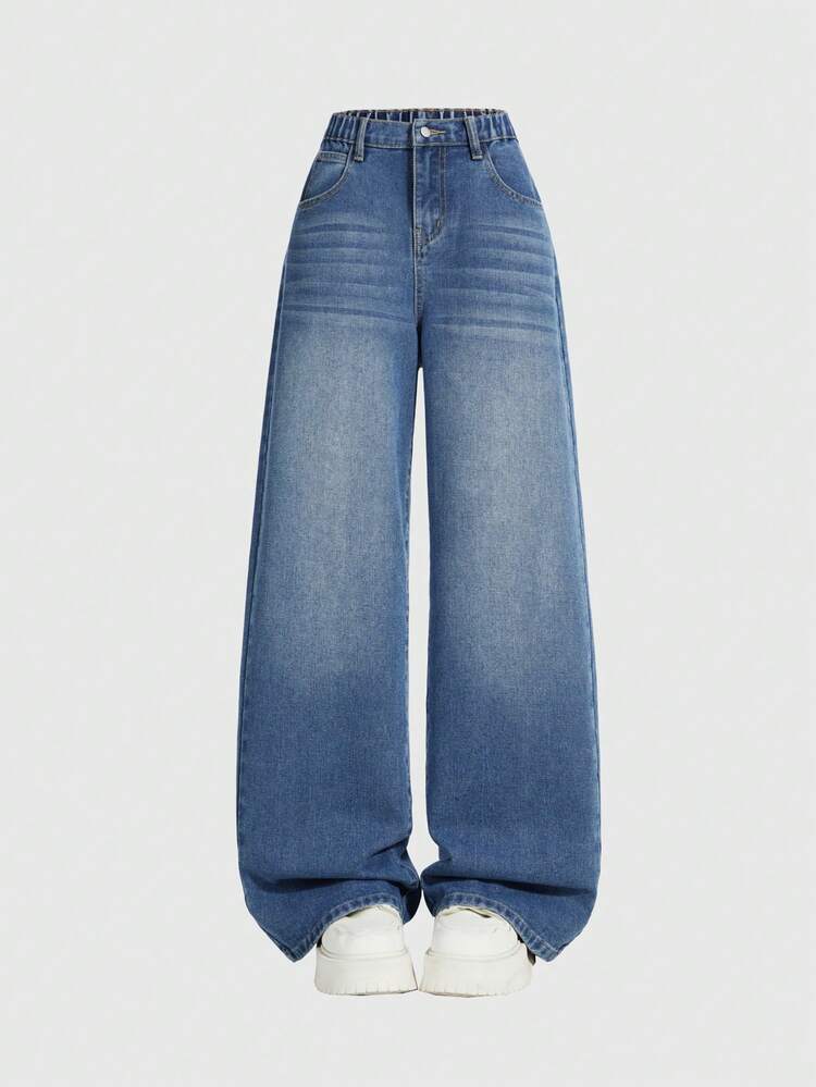 Teen Girl Vintage Blue Distressed Wash 