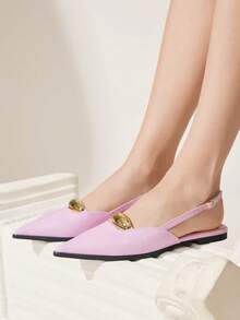 CUCCOO CHICEST Giày búp bê mũi nhọn tối giản dành cho nữ, màu trơn đơn giản, kiểu dáng cơ bản, thích hợp mang đi làm, màu be, lý tưởng cho dịp Giáng sinh. - Hồng - Xem 7