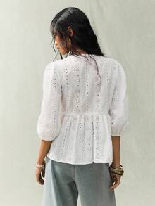 Franclia Đa năng, Thanh lịch, Cổ điển, Thời trang, Nghỉ dưỡng, Sang trọng, Thành thị, Công sở, Đi làm, Vui tươi, Ngày Valentine, Hẹn hò, Tiệc tùng, Đi biển, Áo sơ mi nữ tay ngắn cổ tròn thắt nơ phía trước thêu, Áo kiểu Boho trắng, Áo kiểu Boho cho nữ, Áo kiểu đục lỗ cho nữ, Áo sơ mi đục lỗ trắng, Áo sơ mi tay dài trắng, Áo sơ mi tay phồng, Áo trắng thanh lịch, Áo và áo kiểu nữ, Áo trắng nữ công sở, Áo sơ mi nữ, Áo kiểu cắt laser, Áo sơ mi trắng, Áo kiểu cho nữ, Áo kiểu thanh lịch, Áo kiểu mới về, Áo kiểu Pháp - trắng - Xem 2