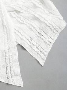 Sweetra French Sweet Ruffle Strap Twist Top & Layered Ruffle Hem A-Line Mini Skirt 2 Pieces Set, Spring/Summer For Women - White - View 5