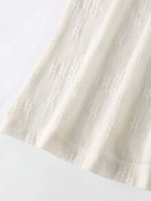 Franclia 女士立领提花优雅简约背心 - 杏色 - 查看 5