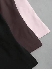 Sweetra Áo tank top nữ màu trơn cổ vuông xếp ly ôm dáng thường ngày - Nhiều màu - Xem 3