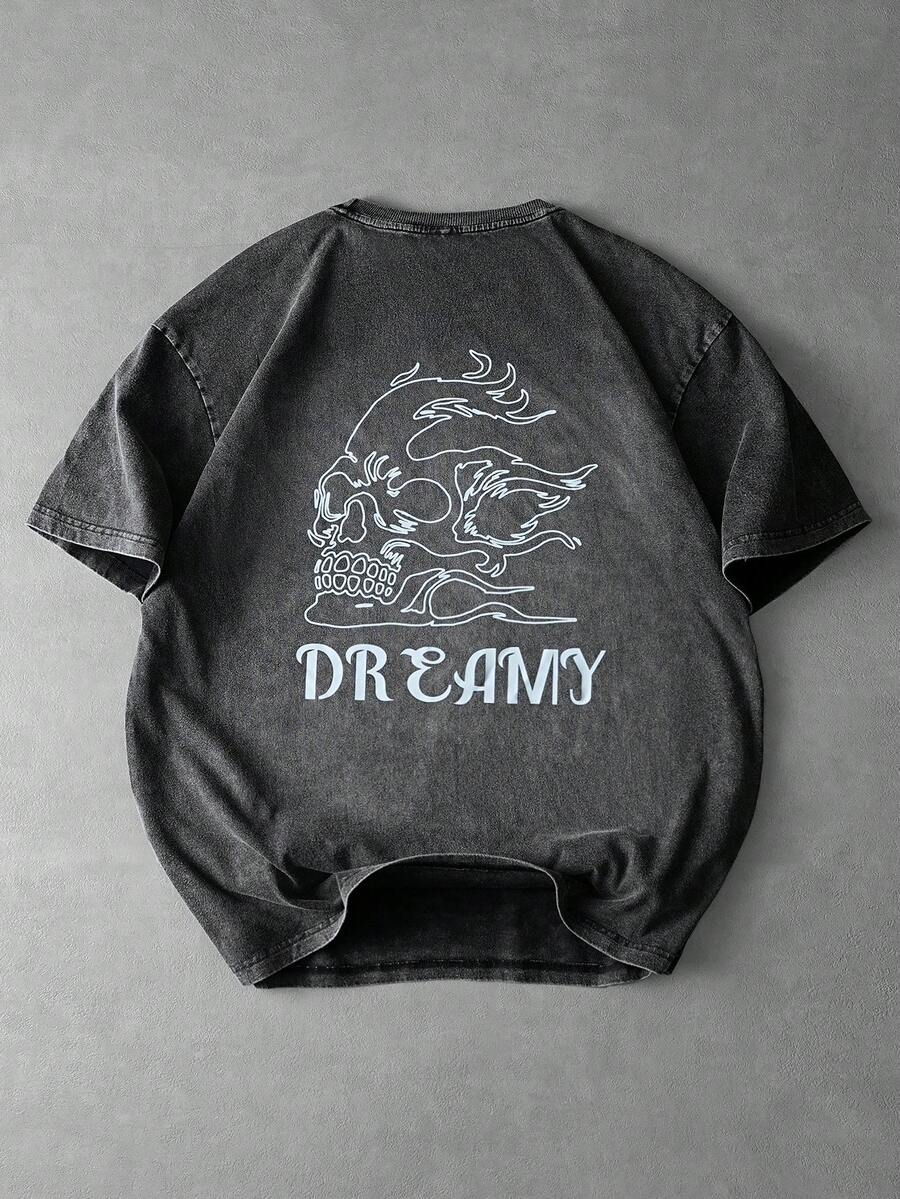 PAVTROS 1 tricou supradimensionat cu mânecă scurtă, croială lejeră, pentru bărbați, stil casual stradal, cadou excelent pentru iubit/soț, versatil pentru zi de zi, naveta, vacanță, întoarcerea la școală, asortat pentru cupluri. Ziua Îndrăgostiților, primăvară-vară, Y2K, Mardi Gras, vintage, streetwear, petrecere, Ziua Sfântului Patrick, ieșiri în oraș. - Negru - Vizualizare 1