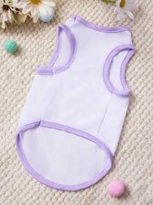 PETSIN 1 Piece Cute Bunny Printed Pet Vest In Light Purple And White, Skin Friendly And Breathable Pet Clothing - Multicolor - View 3