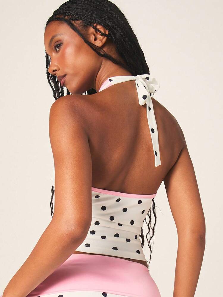 MISSGUIDED Krótkie spodenki z odkrytym stanem w groszki, z wysokim stanem, na co dzień, na lato, na plażę, białe, czarne, w kropki, elastyczne, wygodne, dopasowane