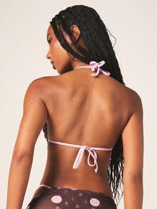 MISSGUIDED Polka Dot Mesh Cover Up Sarong With Tie Detail Beach Swimwear Wrap Sheer Summer Vacation Pool Party Coverup - Multicolor - View 2