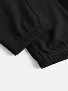 SHEIN BASICS Pantalones de chándal con cordón y bolsillo para mujer - Negro - Ver 7