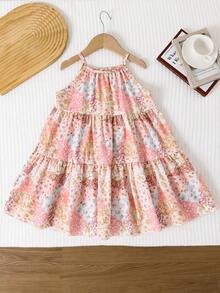 Emery Rose Kids 少女夏季休闲碎花吊带连衣裙 - 彩色 - 查看 6