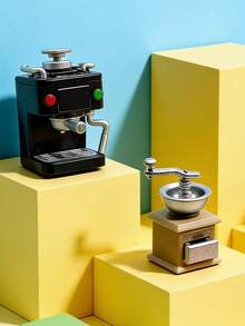 Zazumi 1/3Pcs Miniature Coffee Machine/Blender / Coffee Grinder For Dollhouse With Grid Space, Designed For Kitchen Baking Scenes. - Multicolor - View 2