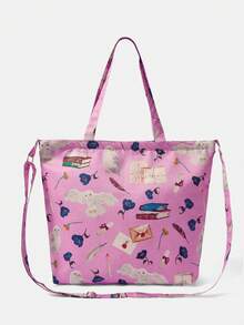 HARRY POTTER X SHEIN Purple Background White Bird Crossbody Bag - Multicolor - View 5