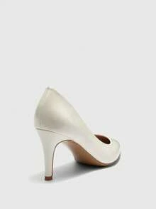 CUCCOO BIZCHIC 女士尖头细高跟鞋 米色简约女士高跟鞋 户外通勤 日常百搭 工作 派对 宴会 女士鞋 - 白色 - 查看 9