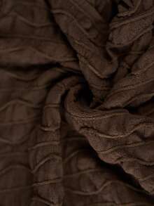 Comfylo 大码女式纯色前系带喇叭袖时尚衬衫 - 卡其色 - 查看 7