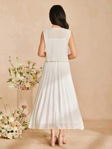 Girls' White Chiffon Dress, New Summer Long Dress, Outdoor Photography Outfit - White - View 2
