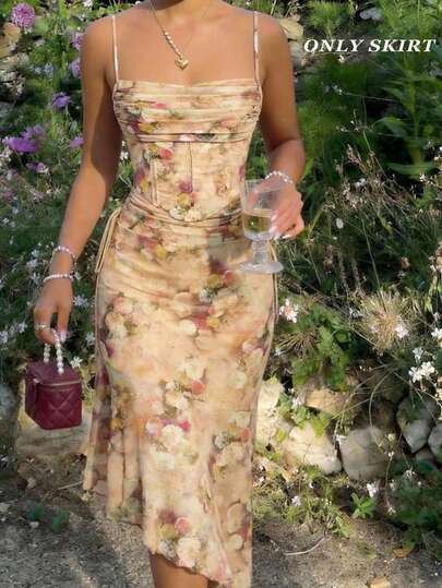 SHEIN MOD Falda asimétrica con lazo para mujer, falda elegante para oficina y trabajo adecuada para primavera/verano, graduación, invitada de boda, fiesta, brunch, vuelta al colegio, casual de negocios, profesora, linda, estilo 90s, gótico, moda coreana, feria del renacimiento, faldas largas