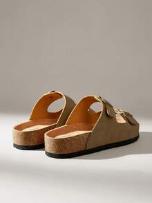 Solecia Sandalias de playa minimalistas y casuales para damas en Navidad - Caqui - Ver 12