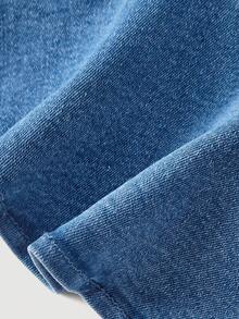 Sweetra Đầm denim thường ngày dành cho nữ - Màu xanh lam - Xem 4