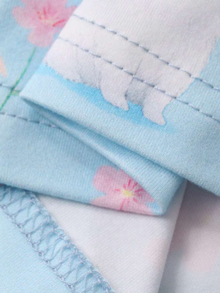 2pcs Cute Puppy Pattern Loose Long Sleeve T-Shirt And Straight Long Pants Pajama Set, Spring Women Sleepwear