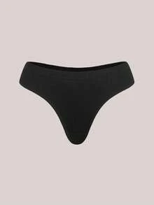 3条装女士性感丁字裤，无痕低腰G字裤柔软内裤 - 黑色 - 查看 10