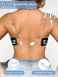 1pc Women's Wireless Tube Top Bra, Casual & Comfortable, Invisible Back Design - Black - View 5