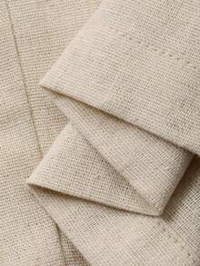 Livesso 春夏宽松休闲系带无袖背心褶皱荷叶边拼接套装休闲裤两件套，女士休闲度假海滩风 - 杏色 - 查看 9