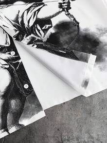 AXEPEAK Men's Angel Print Short Sleeve Single-Breasted Casual Shirt - Multicolor - View 5